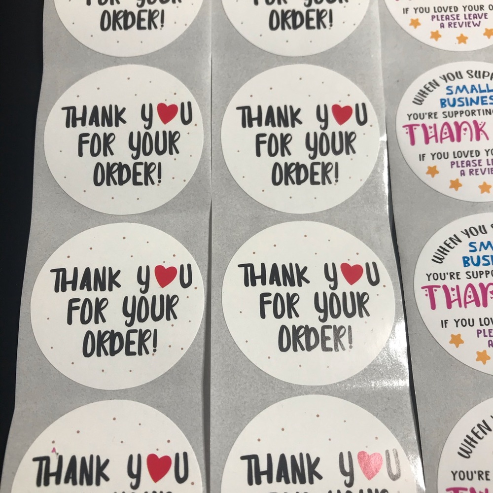 4x$20 || 100 mixed thank you stickers 50/50 size 1.5 - Picture 8 of 9